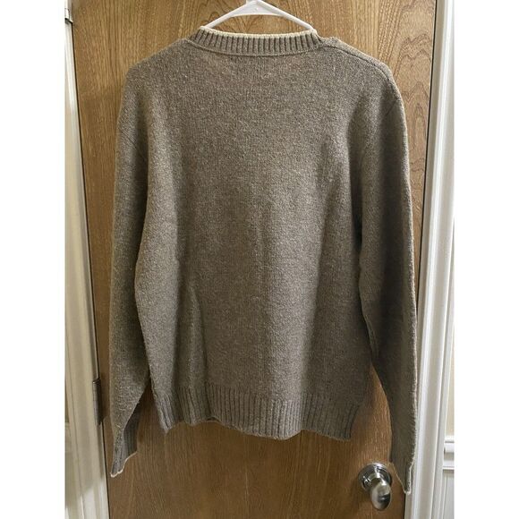 Vintage Country Squire By Jantzen Light Brown Wool Sweater Blue Argyle Print M - Picture 6 of 12